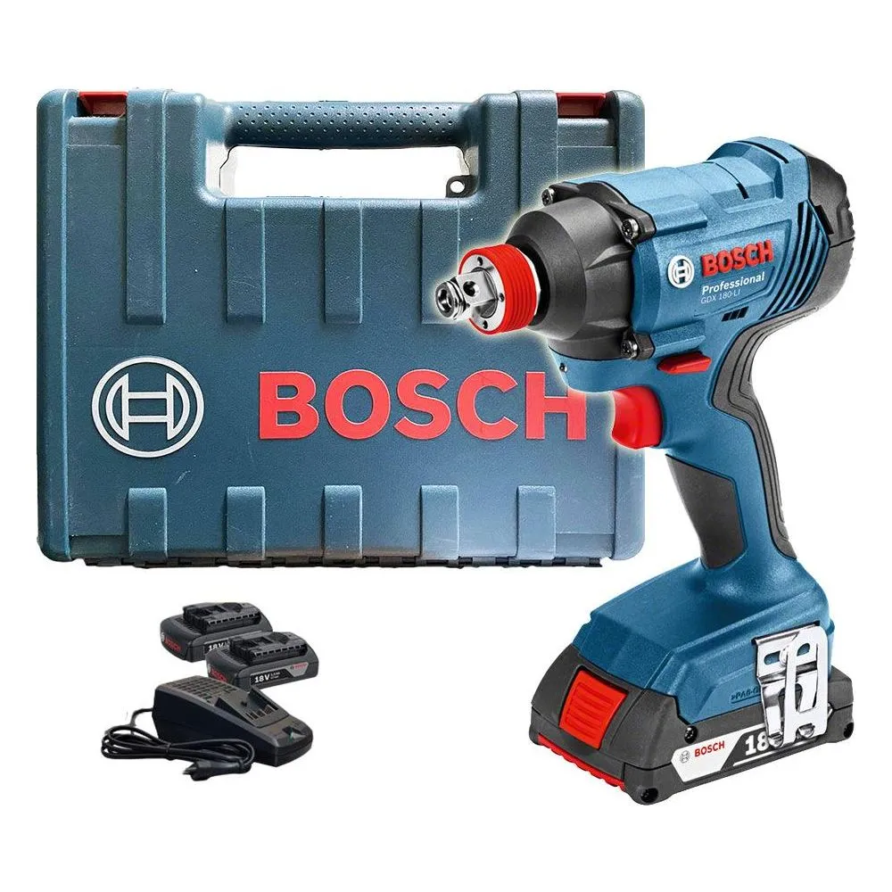 Bosch GDX 180-Li 2in1 Cordless Impact Driver / Impact Wrench 1/2" Drive 180Nm 18V [Kit]