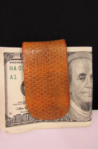 Brown Black Beige Snake Skin Genuine Leather Magnet Money Clip