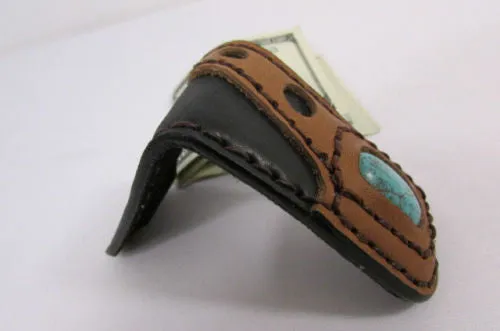 Brown Black Beige Snake Skin Genuine Leather Magnet Money Clip