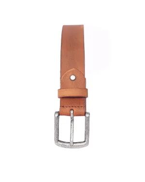 Celtic Premium Light Brown Leather Belt With Silver Buckle, Art: LB-740