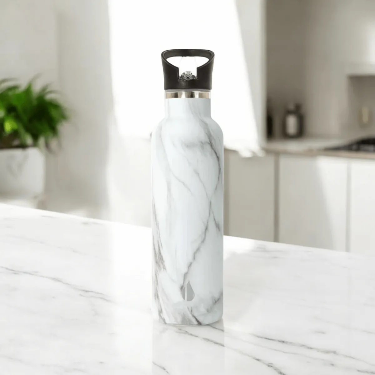 Classic 25oz Sport Water Bottle - White Marble