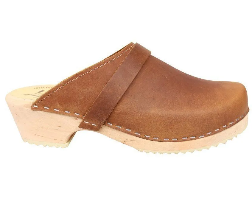 Classic Brown Oiled Nubuck Clog on Light Base