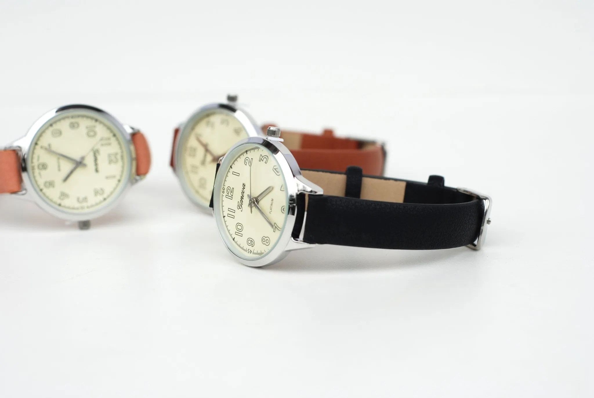 Classic Leather Strap Watch