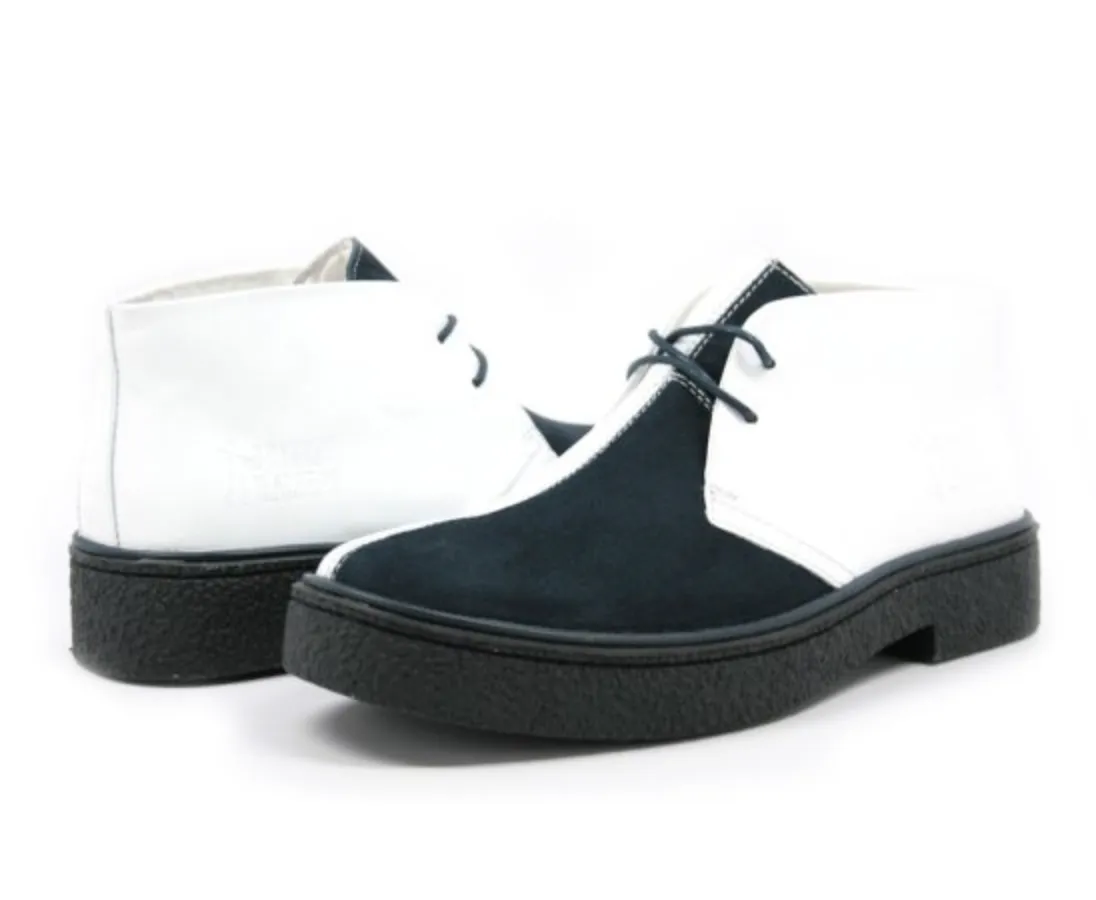 Chic Split-Toe Leather and Suede Chukka Boots by Classic Playboy