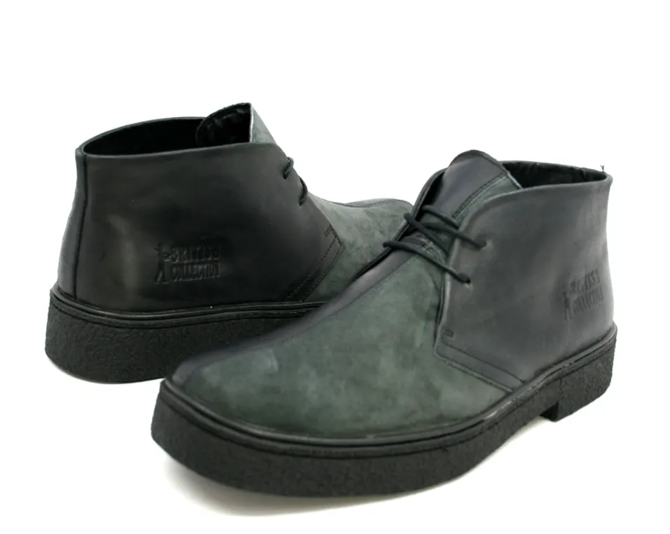 Chic Split-Toe Leather and Suede Chukka Boots by Classic Playboy