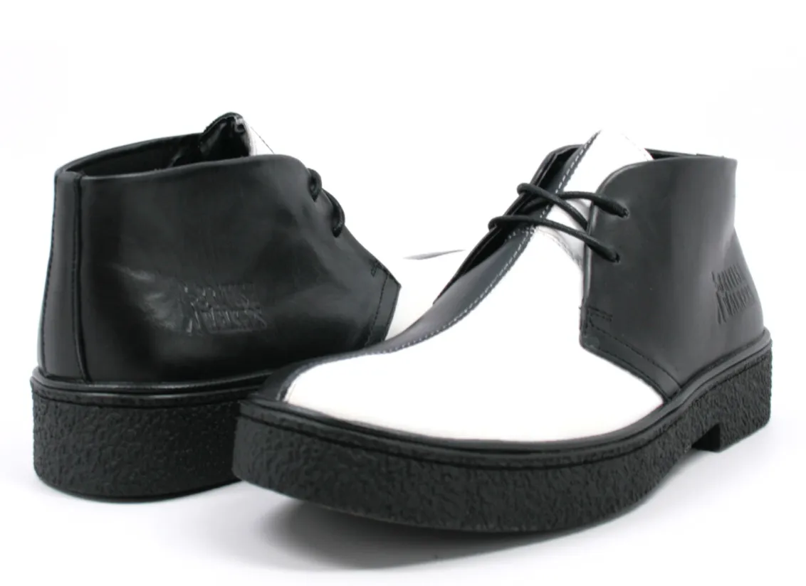 Chic Split-Toe Leather and Suede Chukka Boots by Classic Playboy