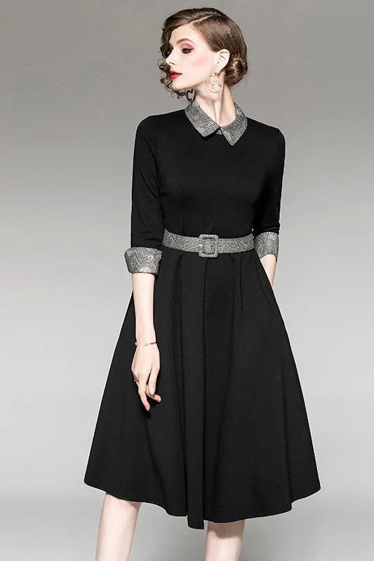 Collared Dress W/ Belt