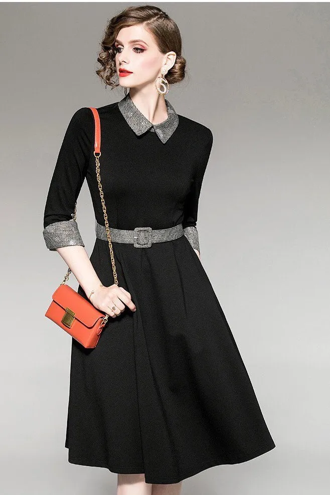 Collared Dress W/ Belt