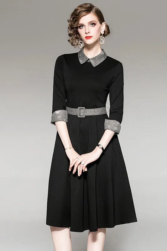 Collared Dress W/ Belt