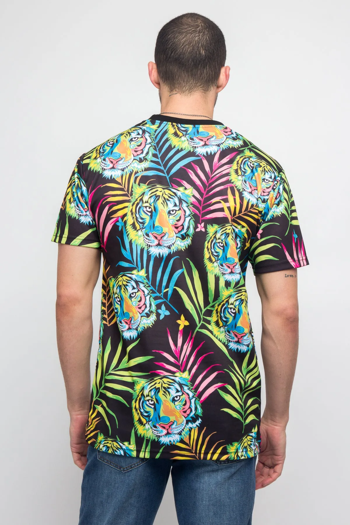 Colorful Floral Tiger T-Shirt