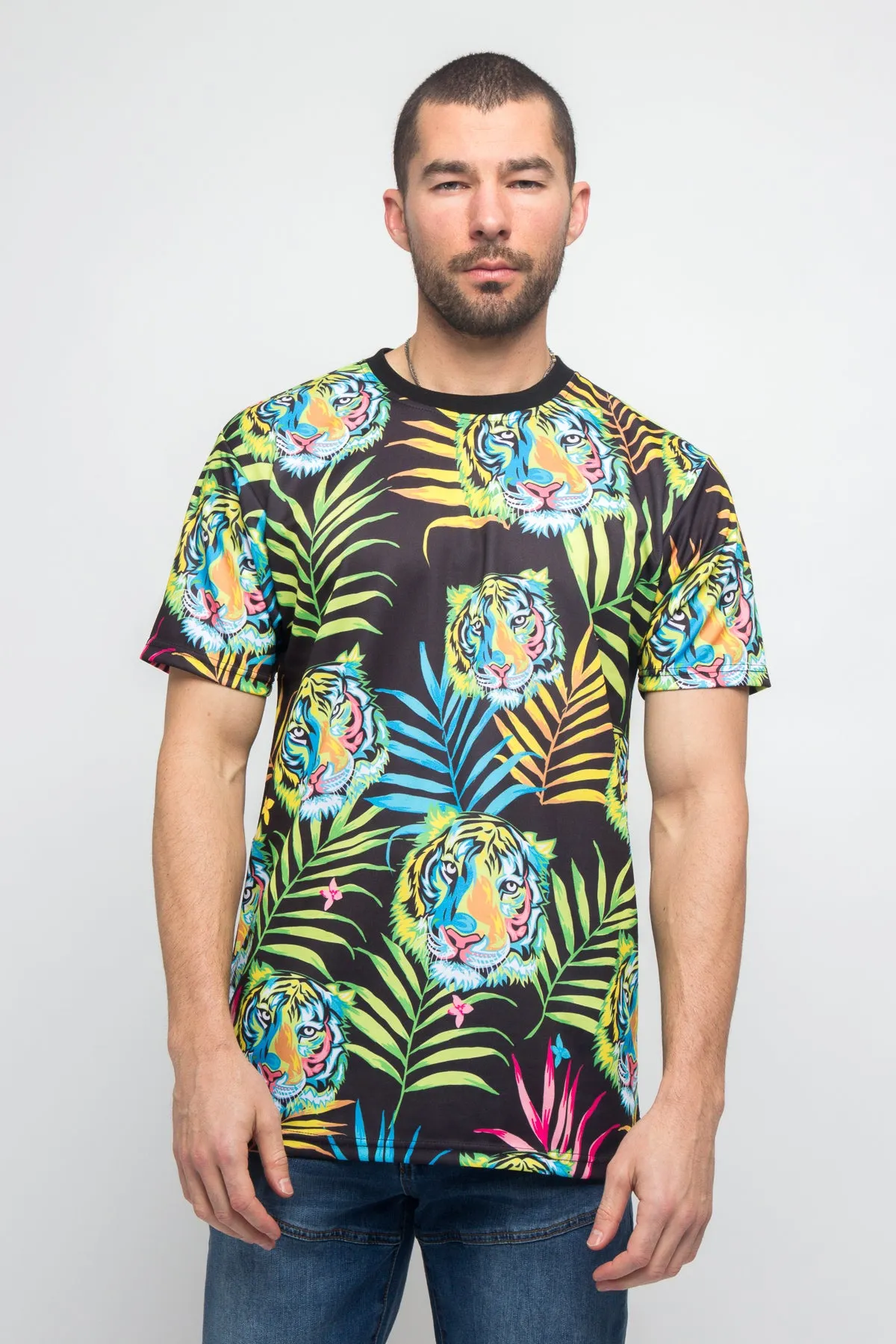 Colorful Floral Tiger T-Shirt