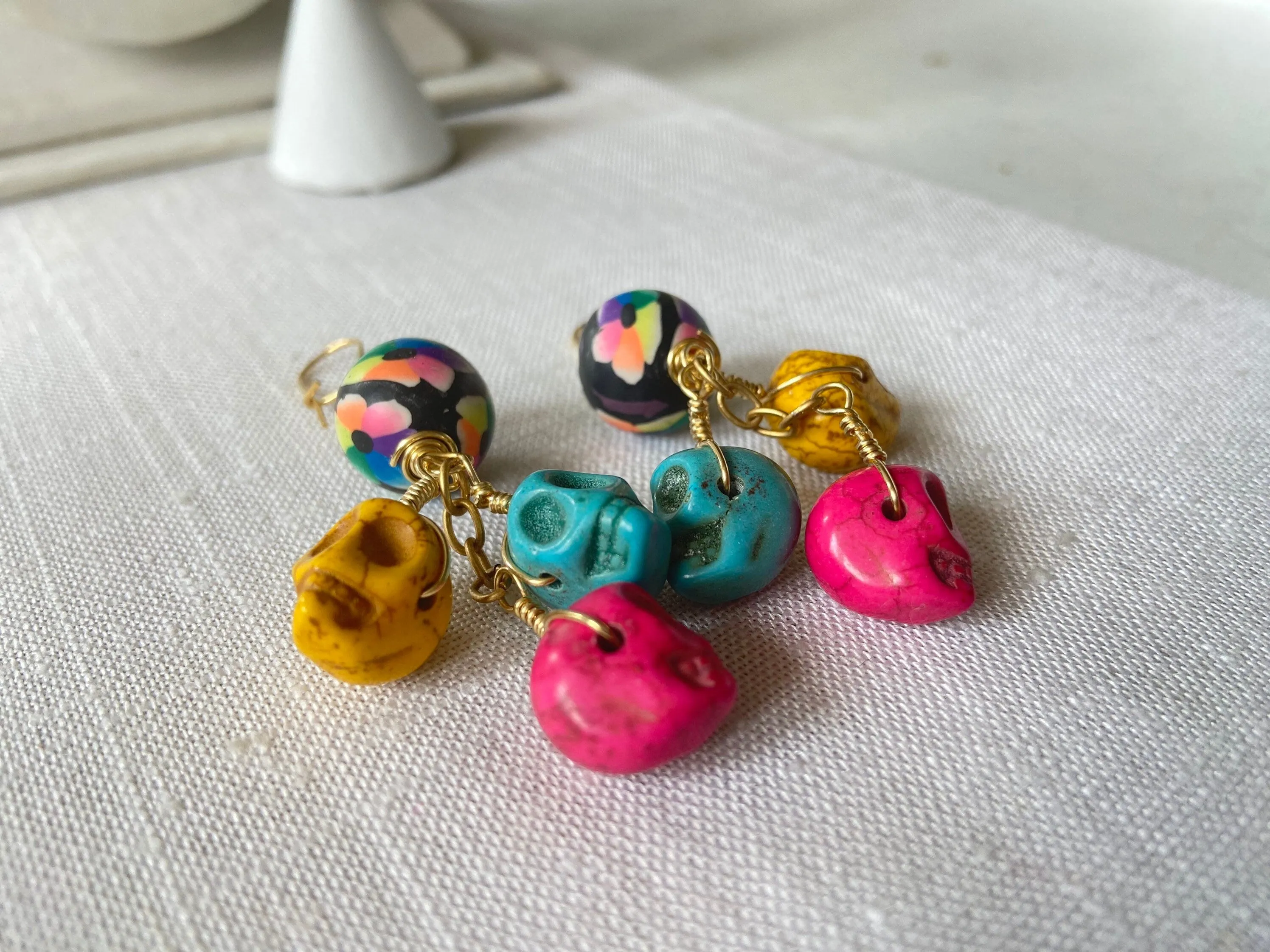 Colorful Sugar Skull Earrings