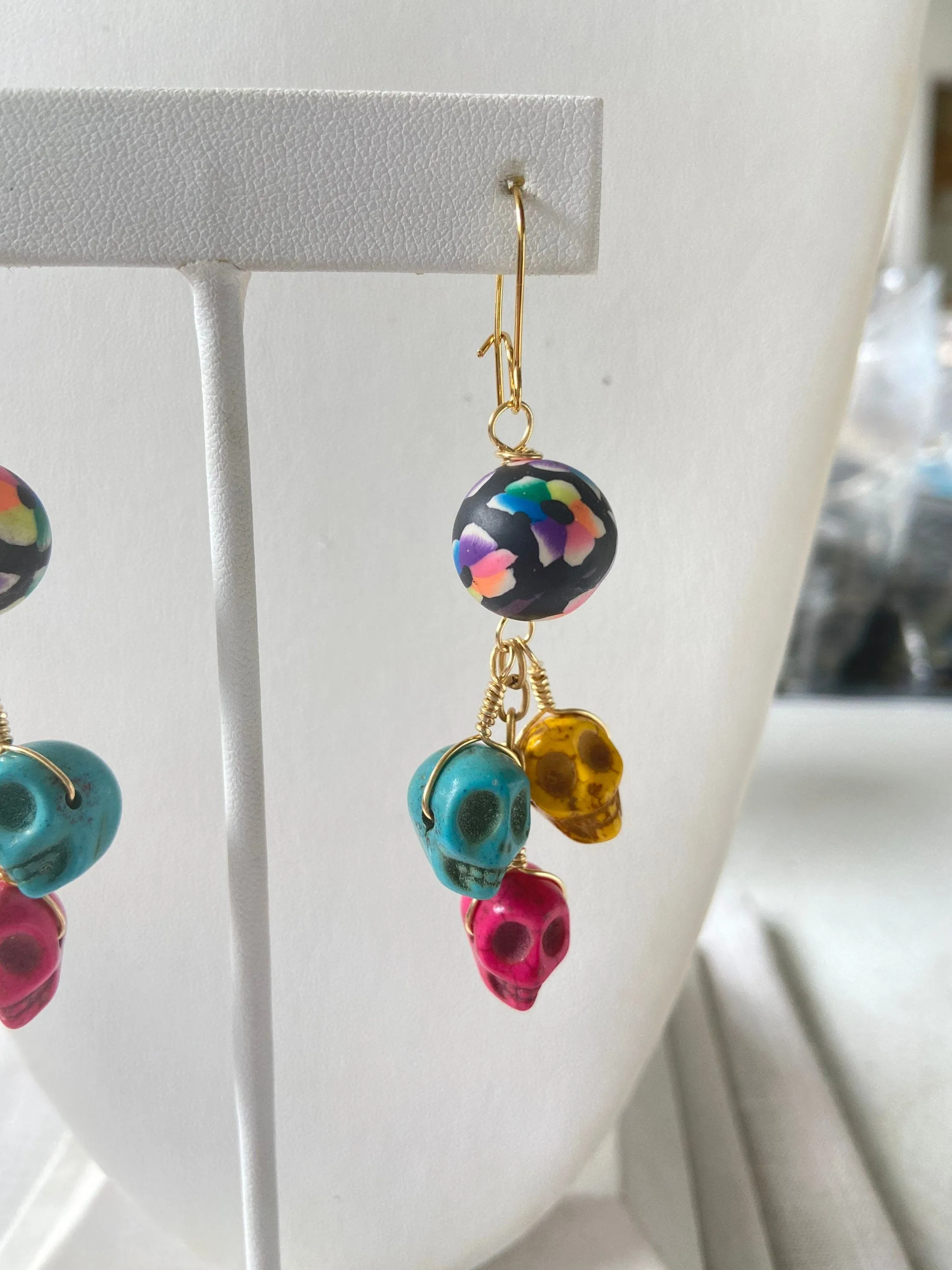 Colorful Sugar Skull Earrings