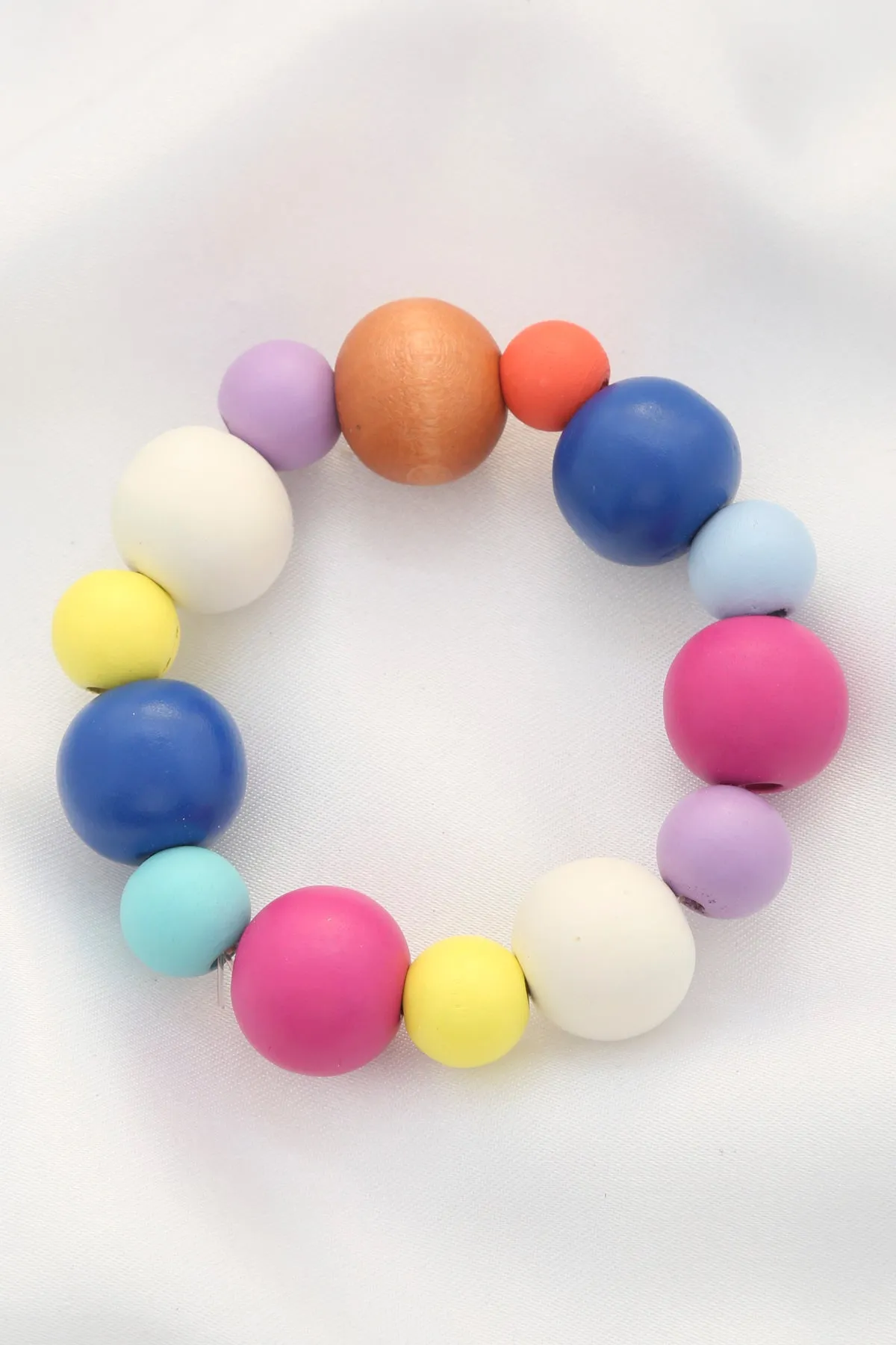 Colorful Wood Bead Bracelet Set