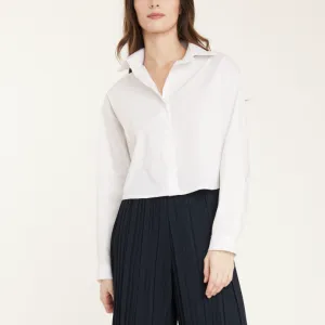 Cropped Poplin Cotton Blouse