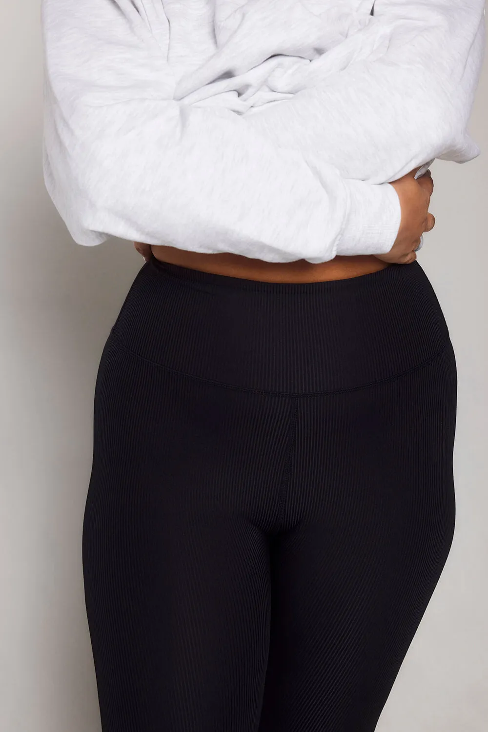 Curve Ribbed Leggings - Black