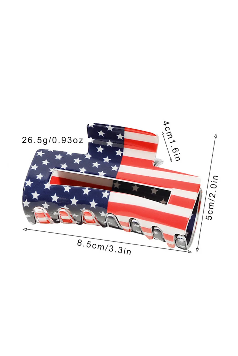 Dark Blue American Flag Print Square Claw Clip