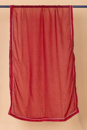 Deep Red Bandhani Dupatta