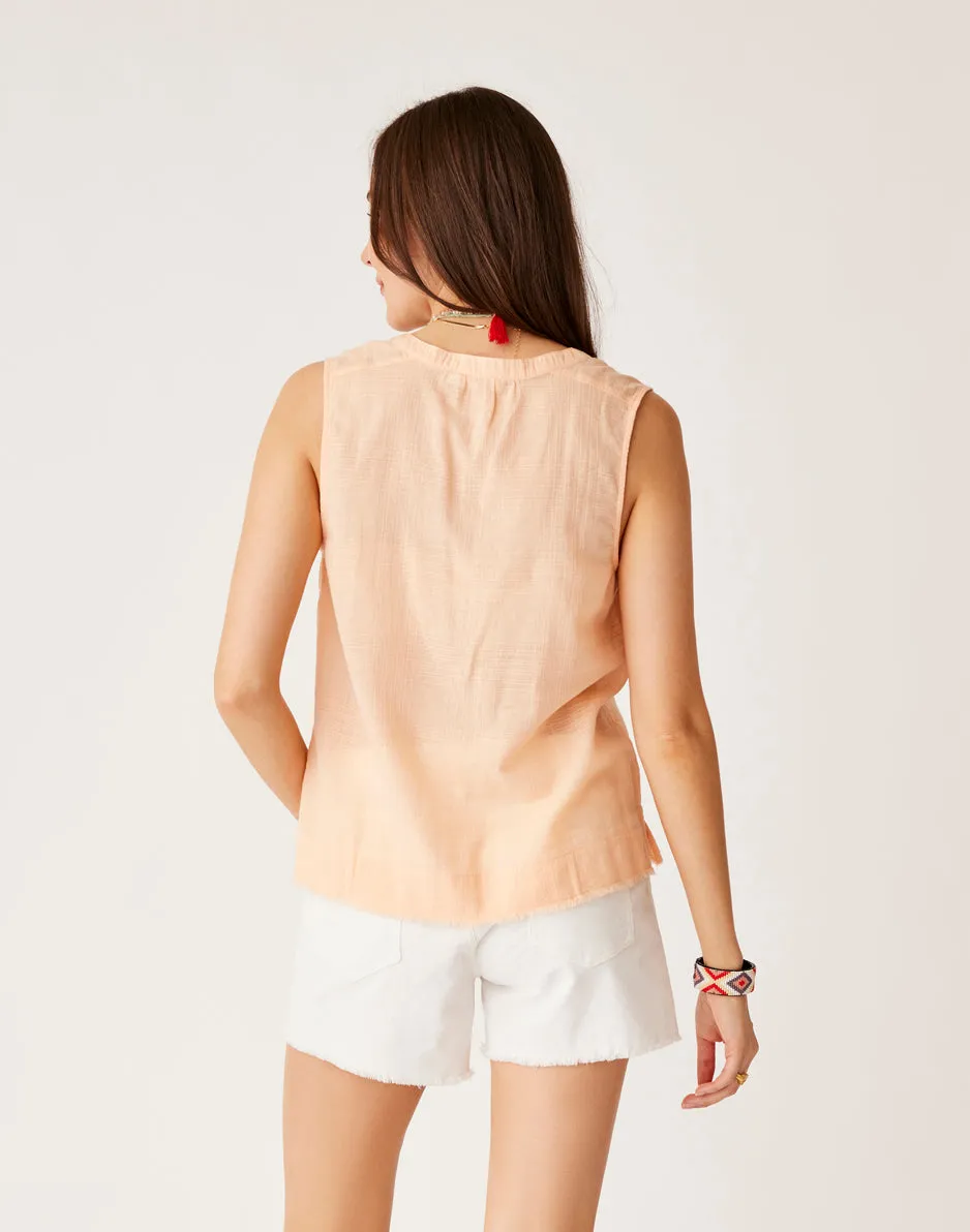 Dylan Textured Tank: Peach