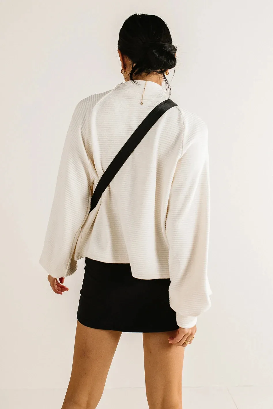 Ella Textured Top in Cream - FINAL SALE