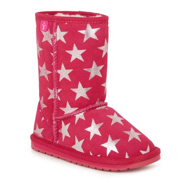 EMU AUSTRALIA Kids Girls Starry Night Snow Boots in Fuchsia