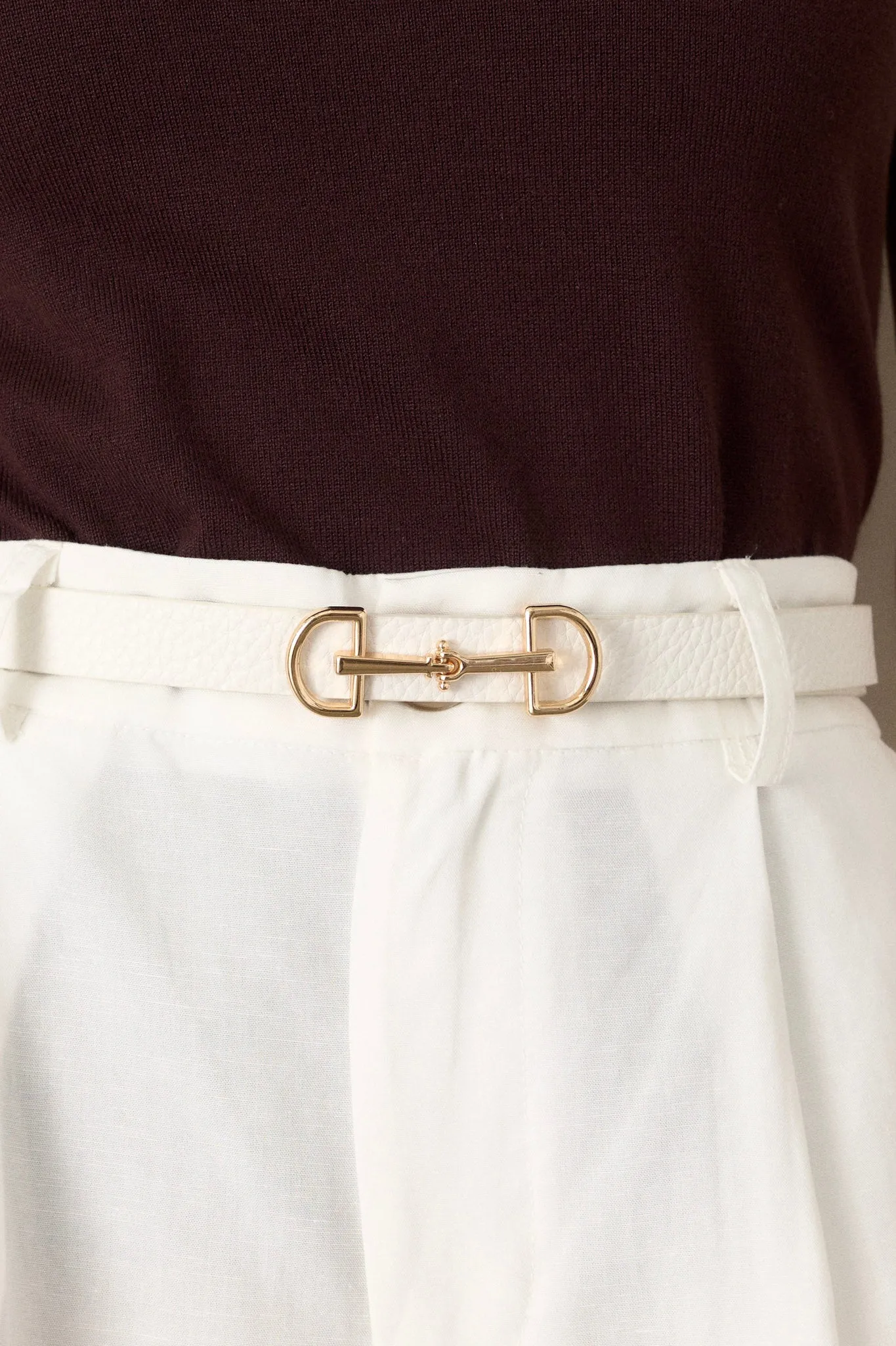 Endless Charm White Textured Belt