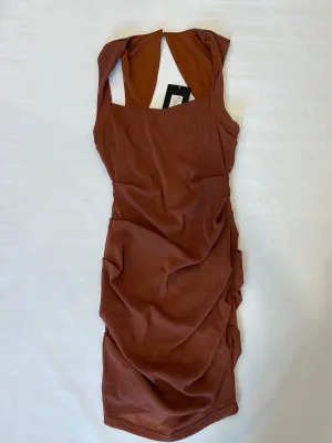 Fashion Nova Rusty Brown Fitted Dress Women Size Medium NWT