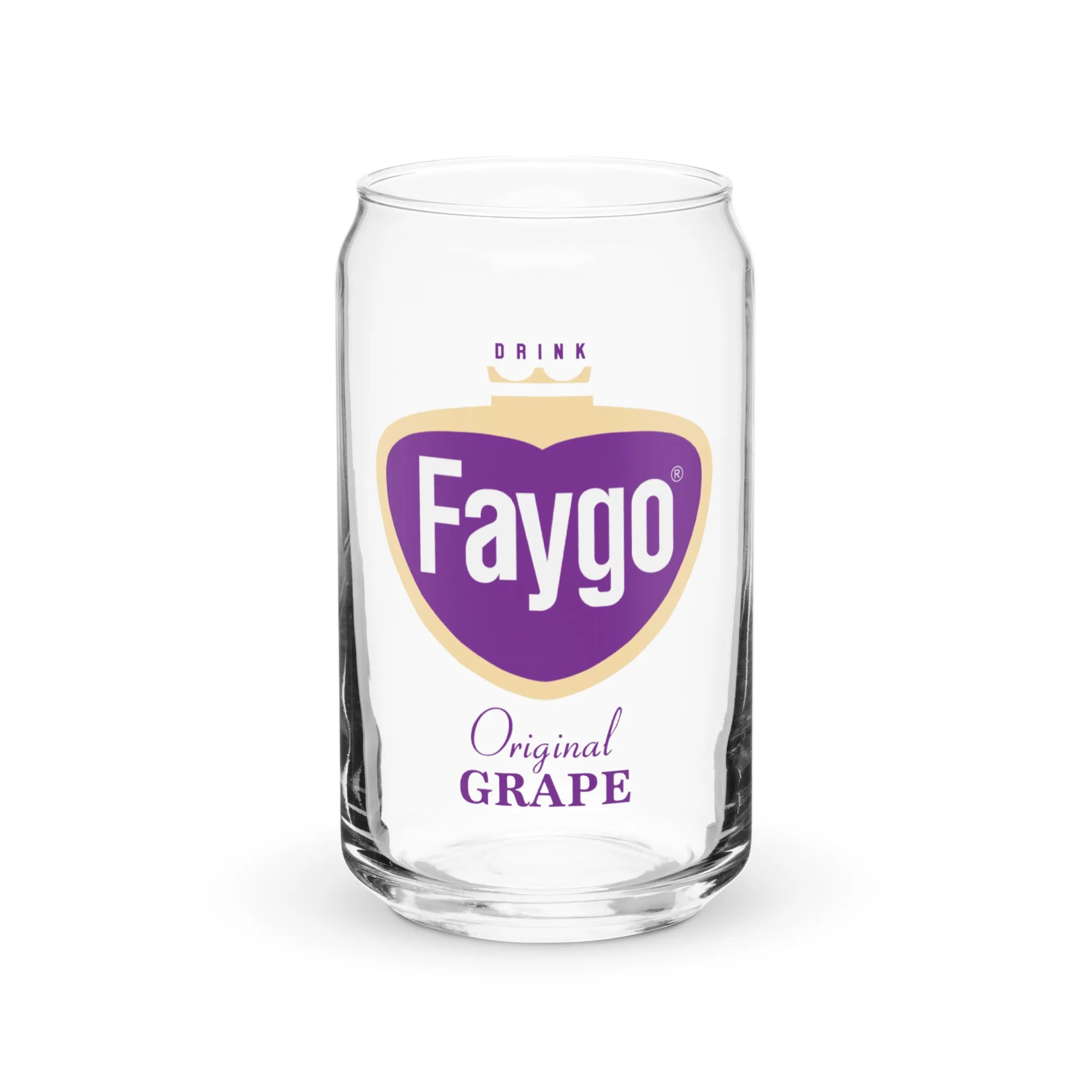 Faygo Retro Logo Can Glass - Grape 16 oz