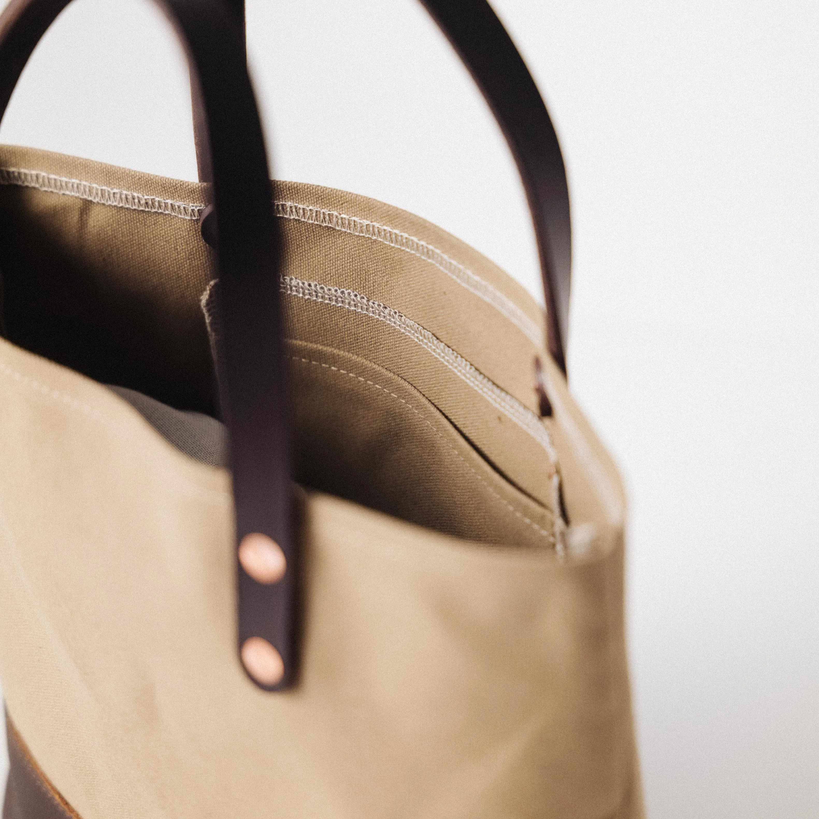 Field Tan Canvas Mini Panel Tote