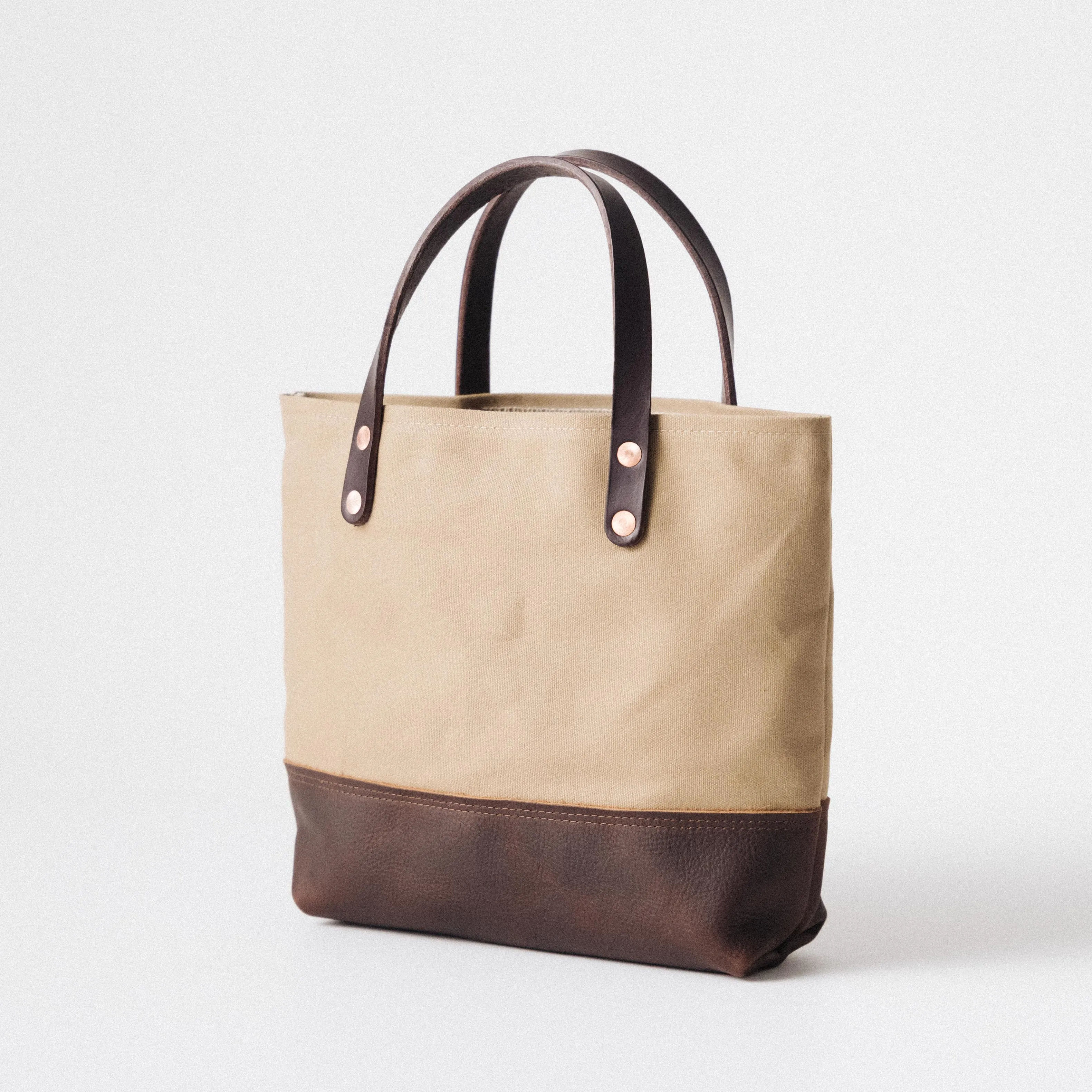 Field Tan Canvas Mini Panel Tote