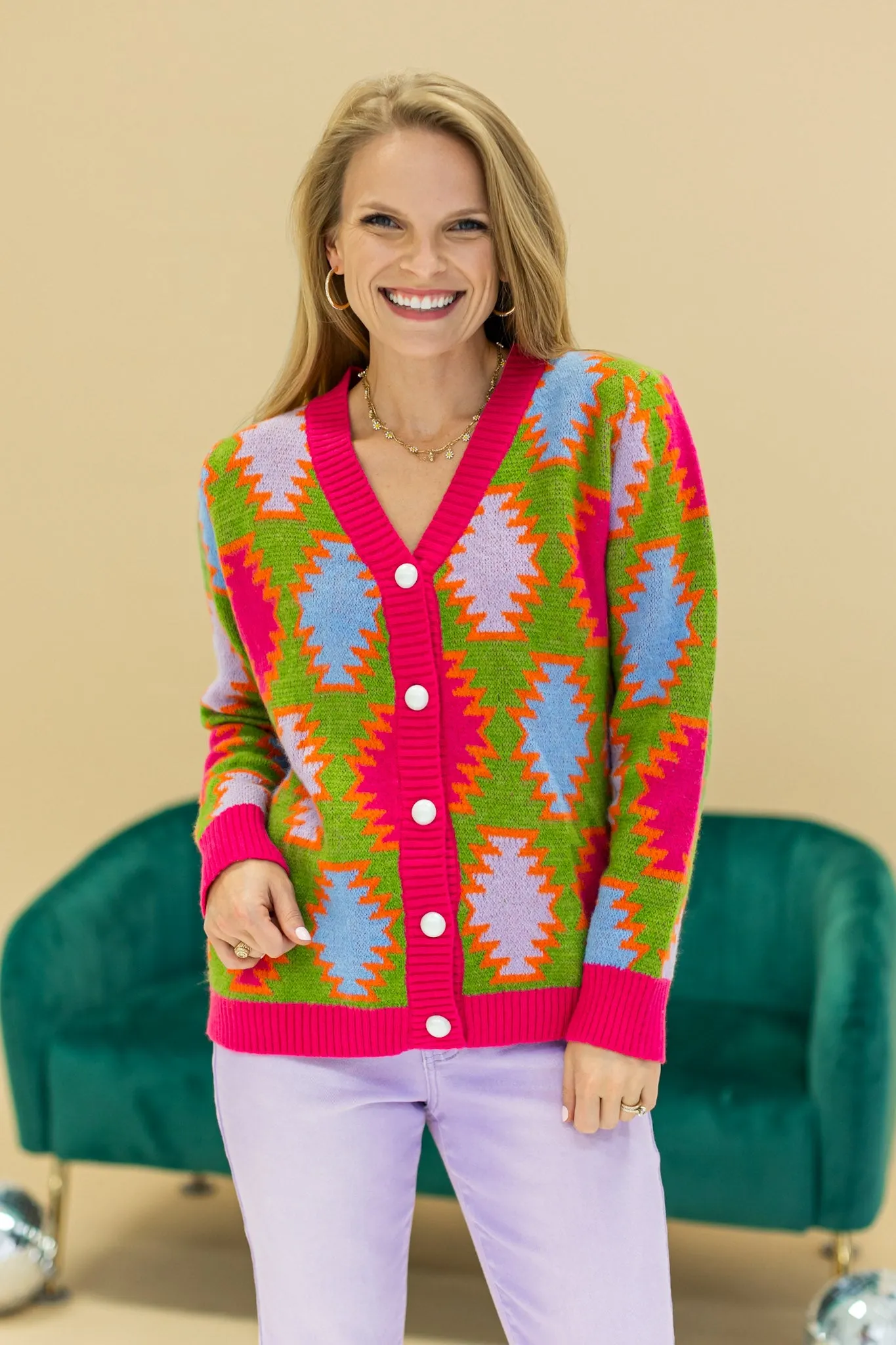 Fiesta Fusion Colorful Aztec Cardigan