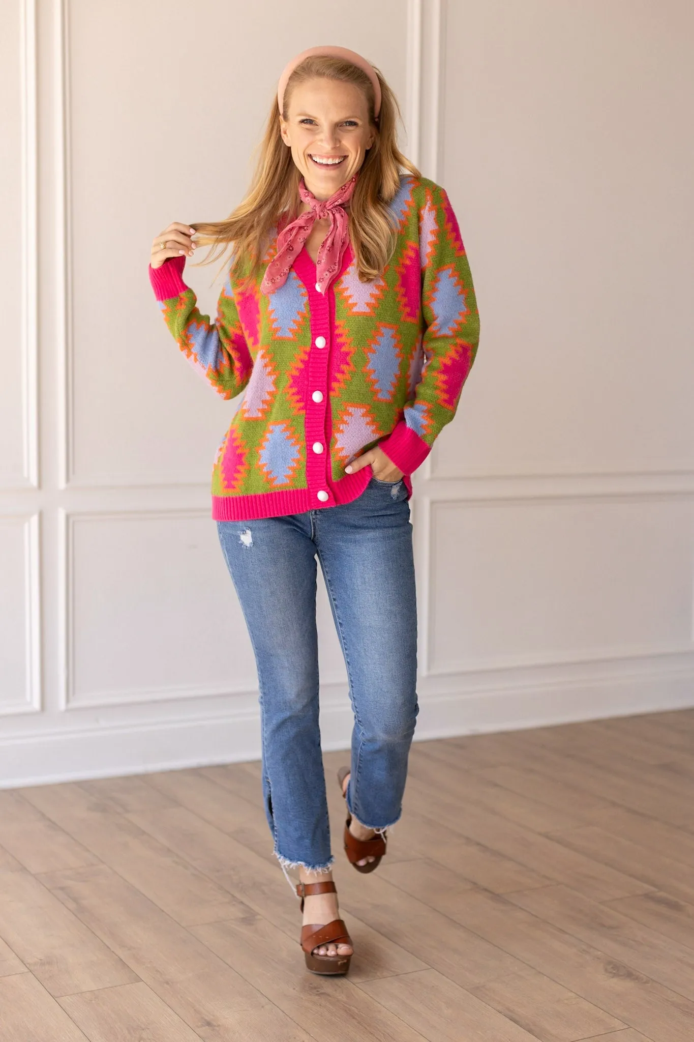 Fiesta Fusion Colorful Aztec Cardigan