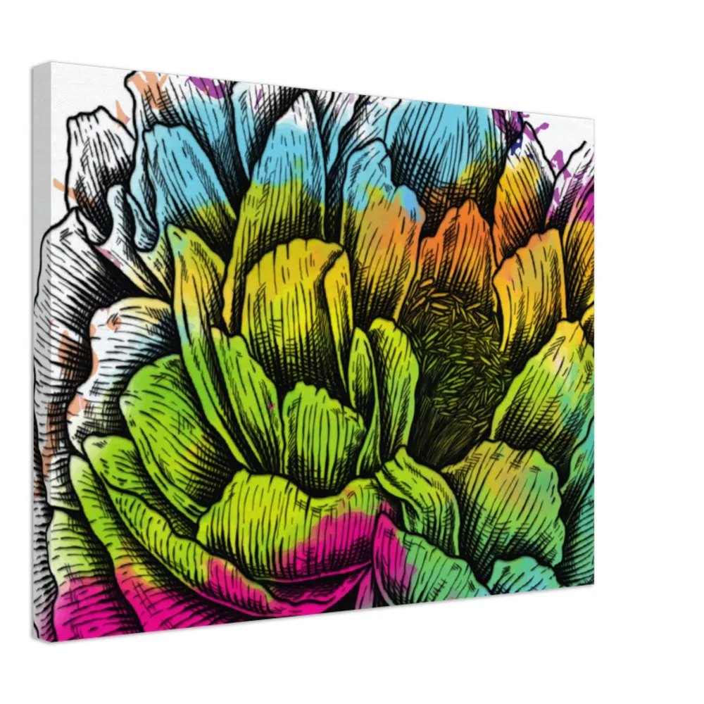 Flower watercolor abstract Canvas wall art