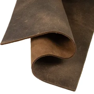 Genuine Leather Tooling and Crafting Sheets | Heavy Duty Full Grain Cowhide (2.4-2.6mm) | Splitting Crazy Brown