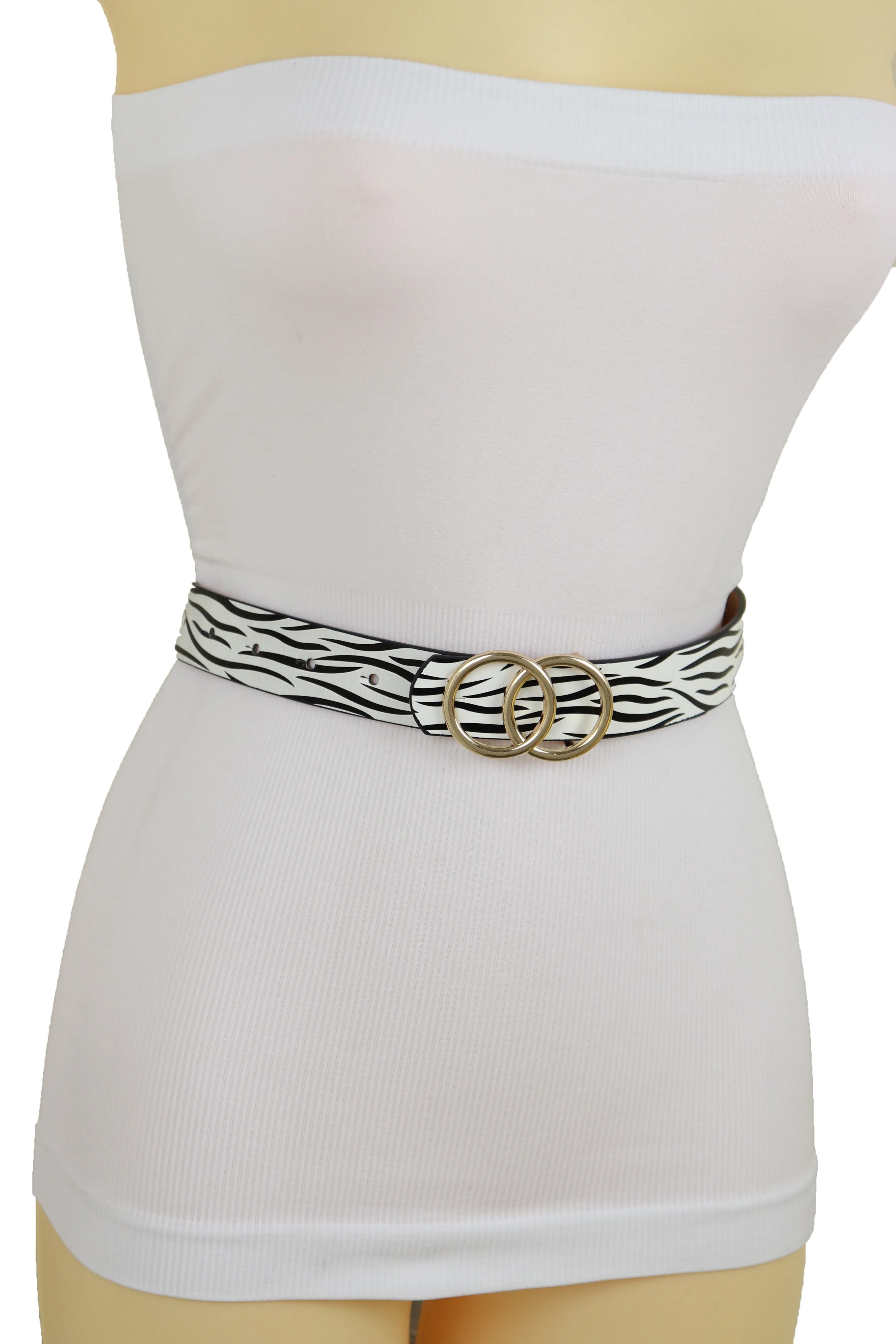 Gold Metal Chain Fashion Belt Flower Charms Adjustable Size S M L