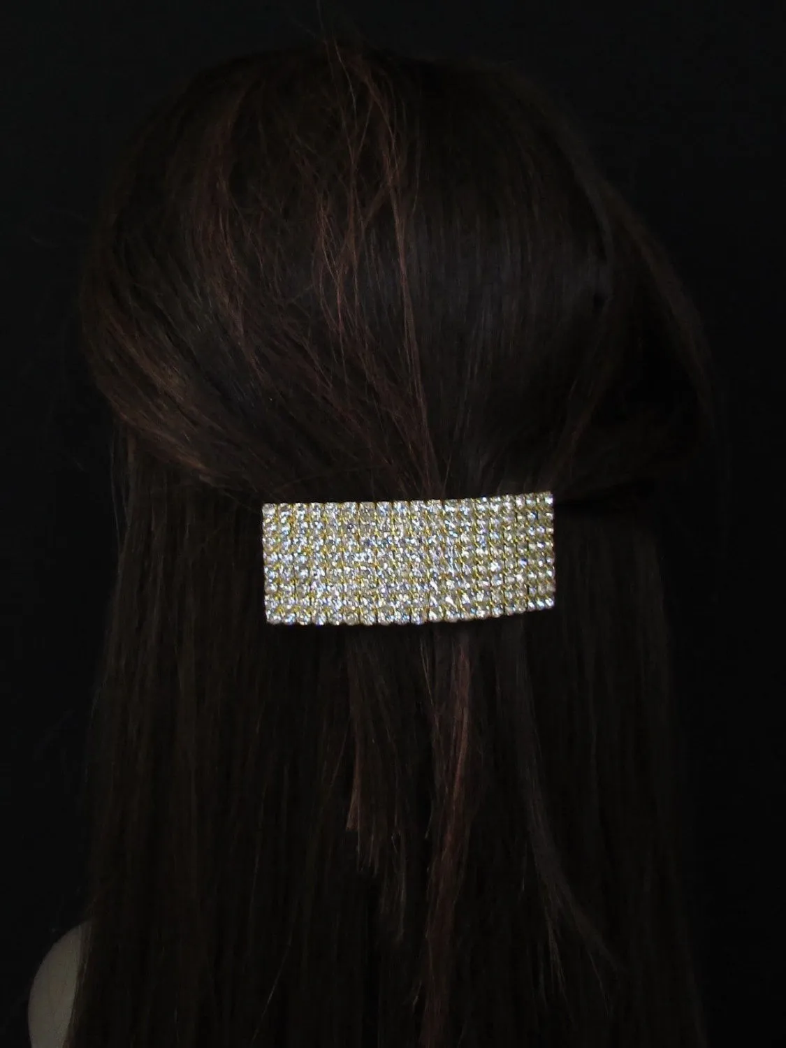 Gold Metal Head Pin Hair Jewelry Rhinestone Poinytail Wedding