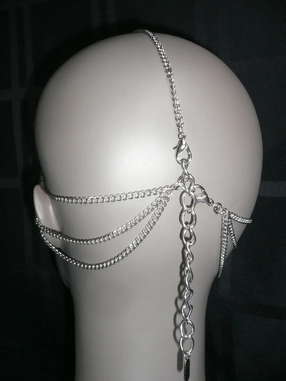 Gold Silver Metal Head Chain Circlet Clear Rhinestone Women Wedding Body Jewelry