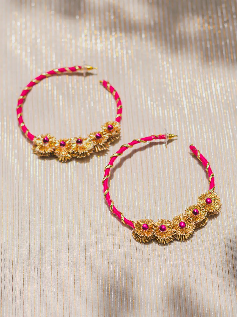 Gota Charm Hoop Earrings