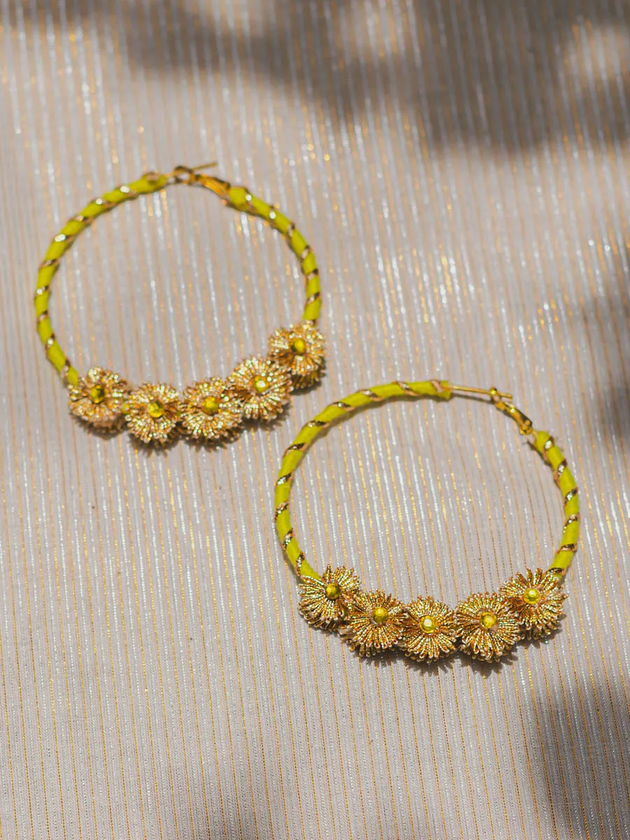 Gota Charm Hoop Earrings