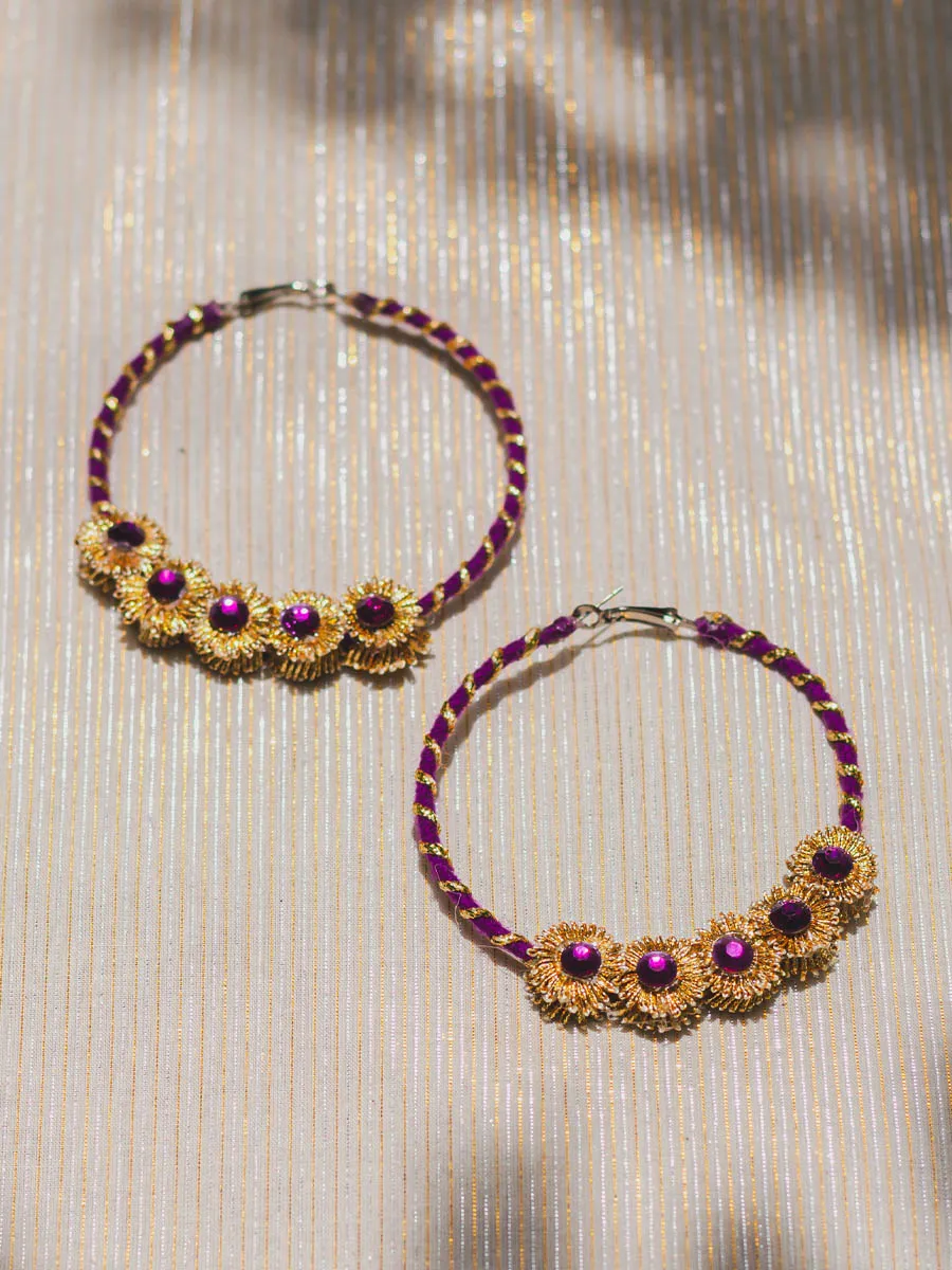 Gota Charm Hoop Earrings