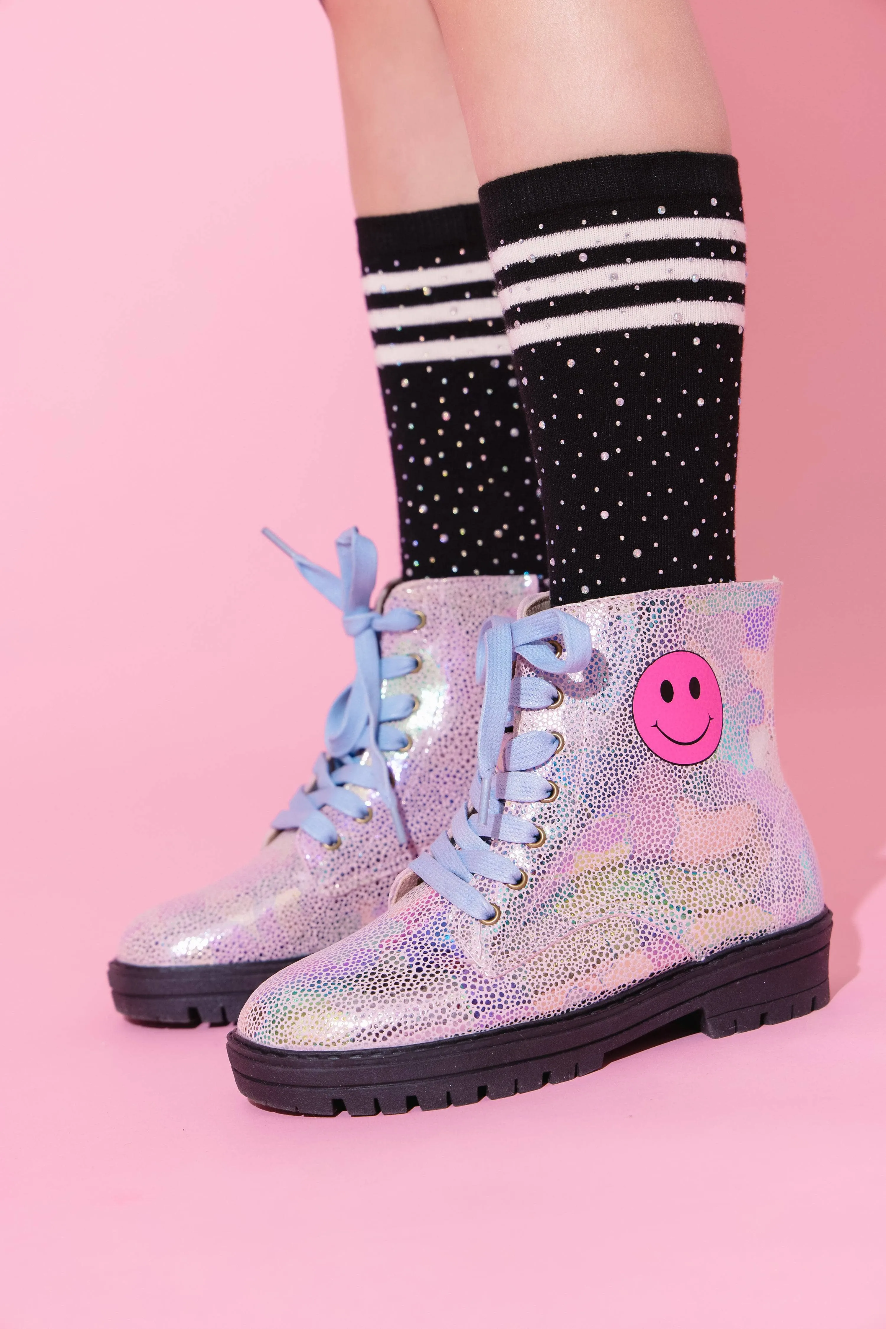 Happy Emoji Combat Boots