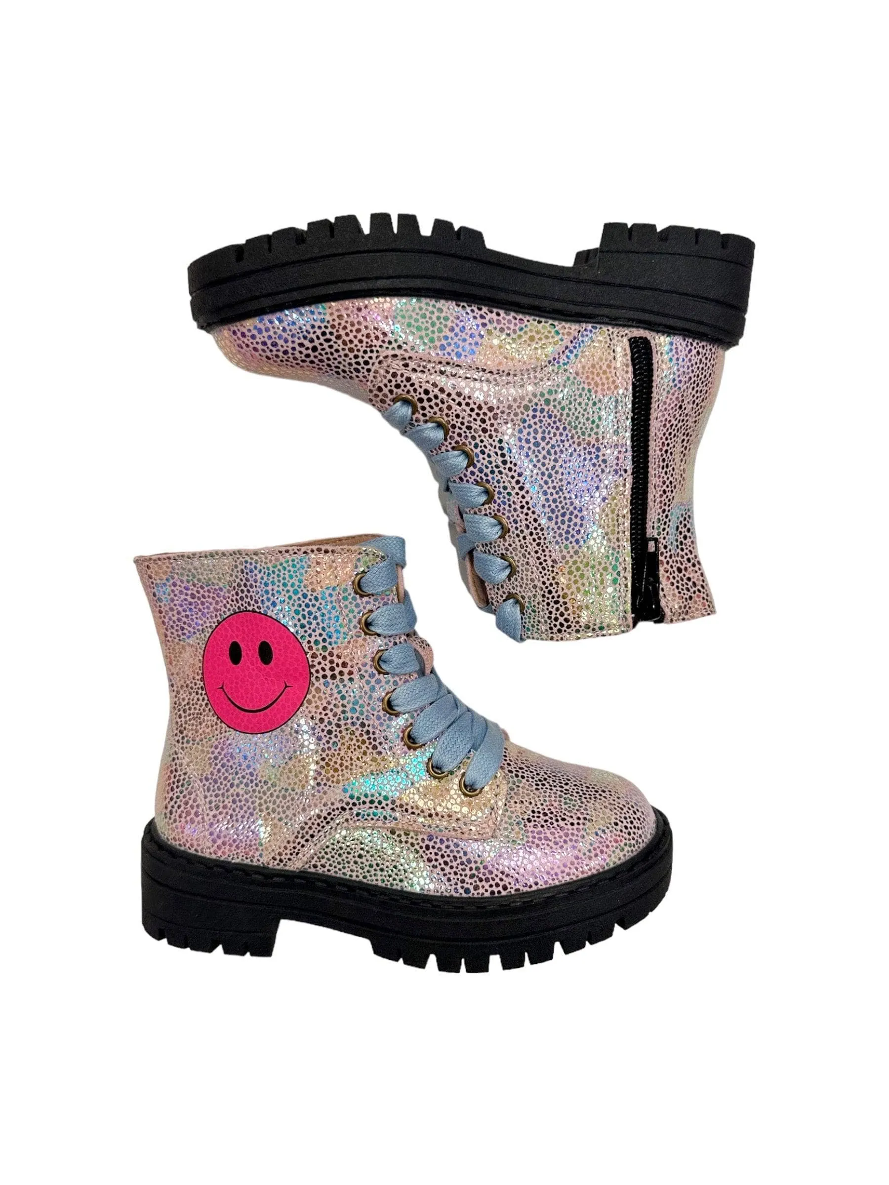 Happy Emoji Combat Boots