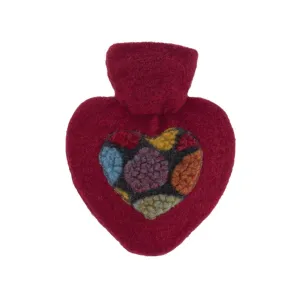 Hot Water Bottle Classic with Cover, Knit - Red Pon Pon