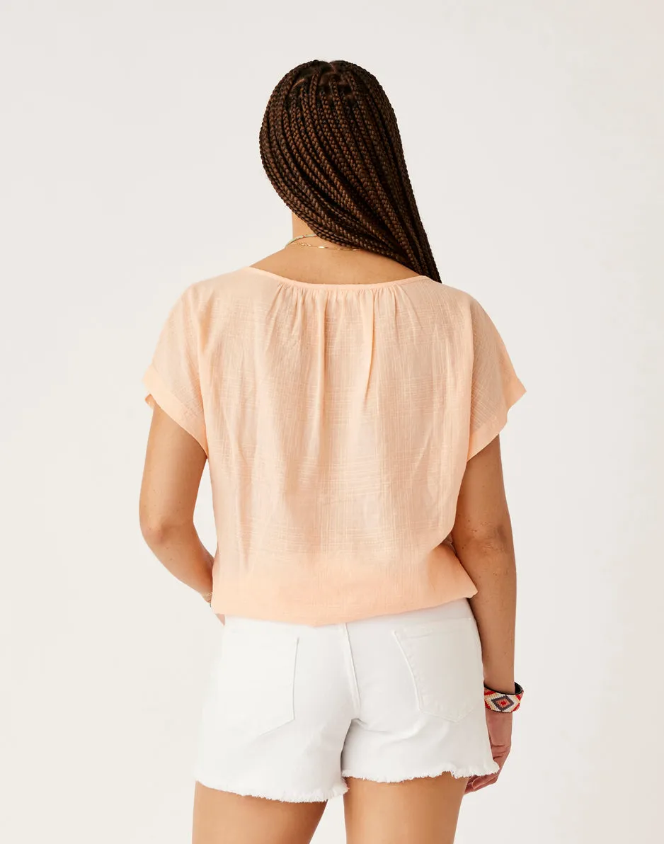 James Textured Top: Peach