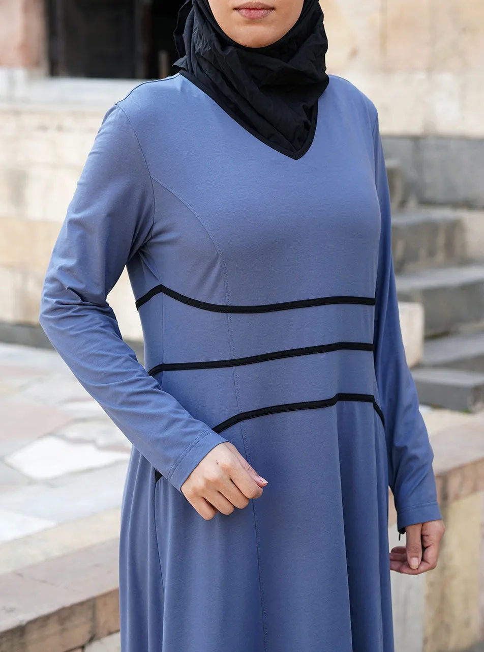 Layered Contrast Trim Abaya