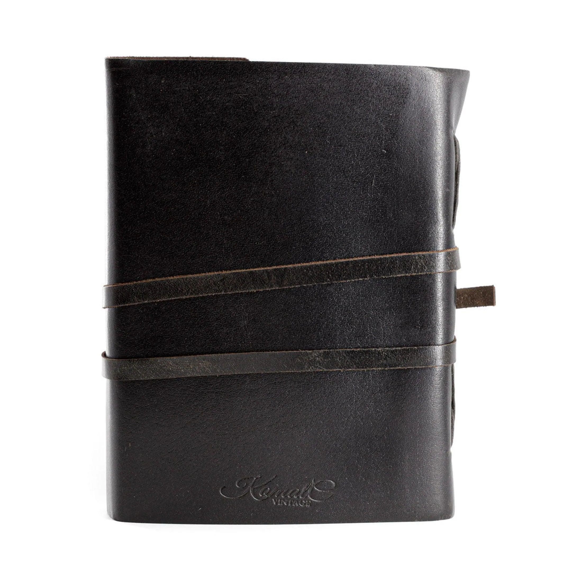 Leather Journal/Writing Notebook Diary/Bound Daily Notepad For Men & Women Unlined Paper Medium 8 x 6 Inches, writing pad (Plain Black, 7 x 5 Inches)