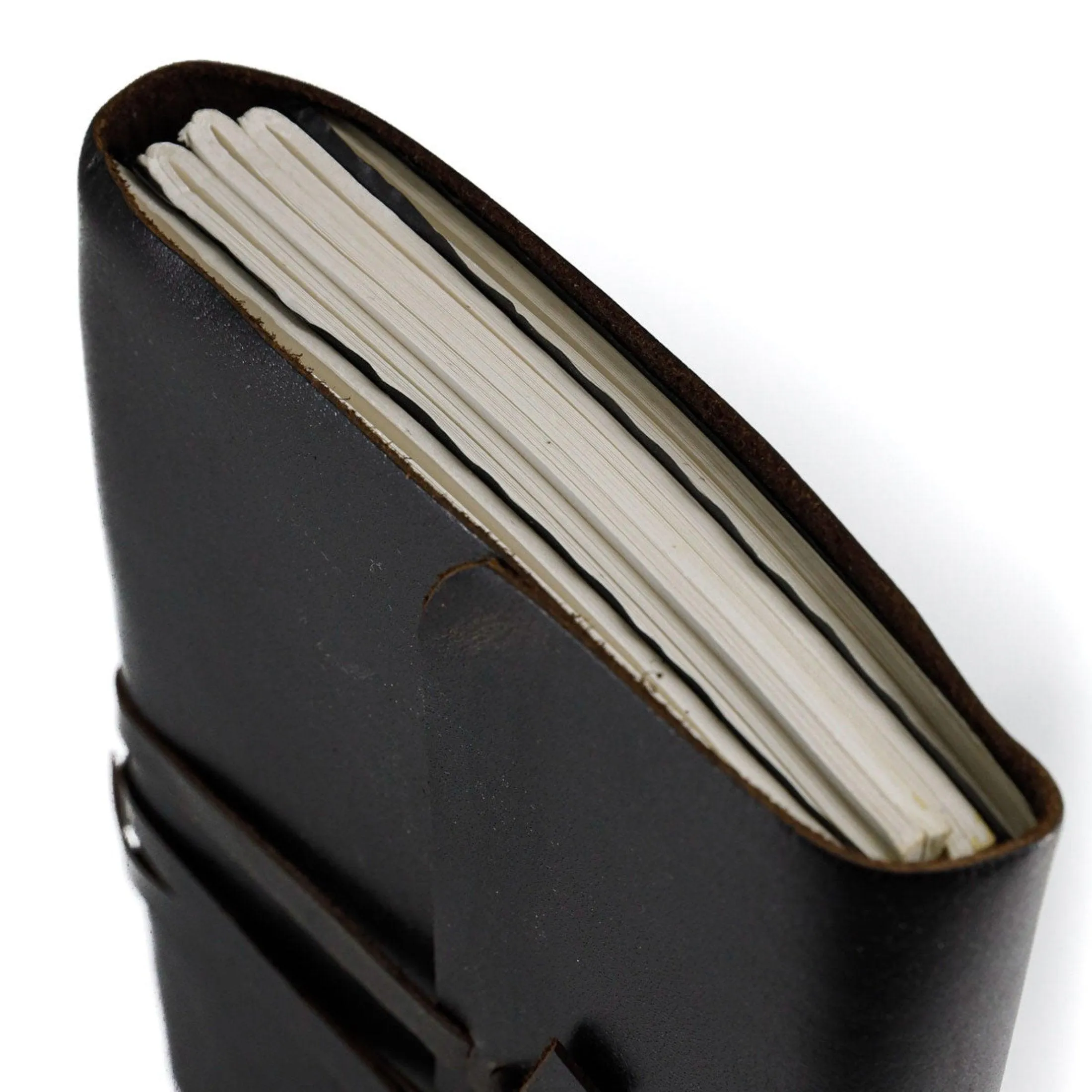 Leather Journal/Writing Notebook Diary/Bound Daily Notepad For Men & Women Unlined Paper Medium 8 x 6 Inches, writing pad (Plain Black, 7 x 5 Inches)