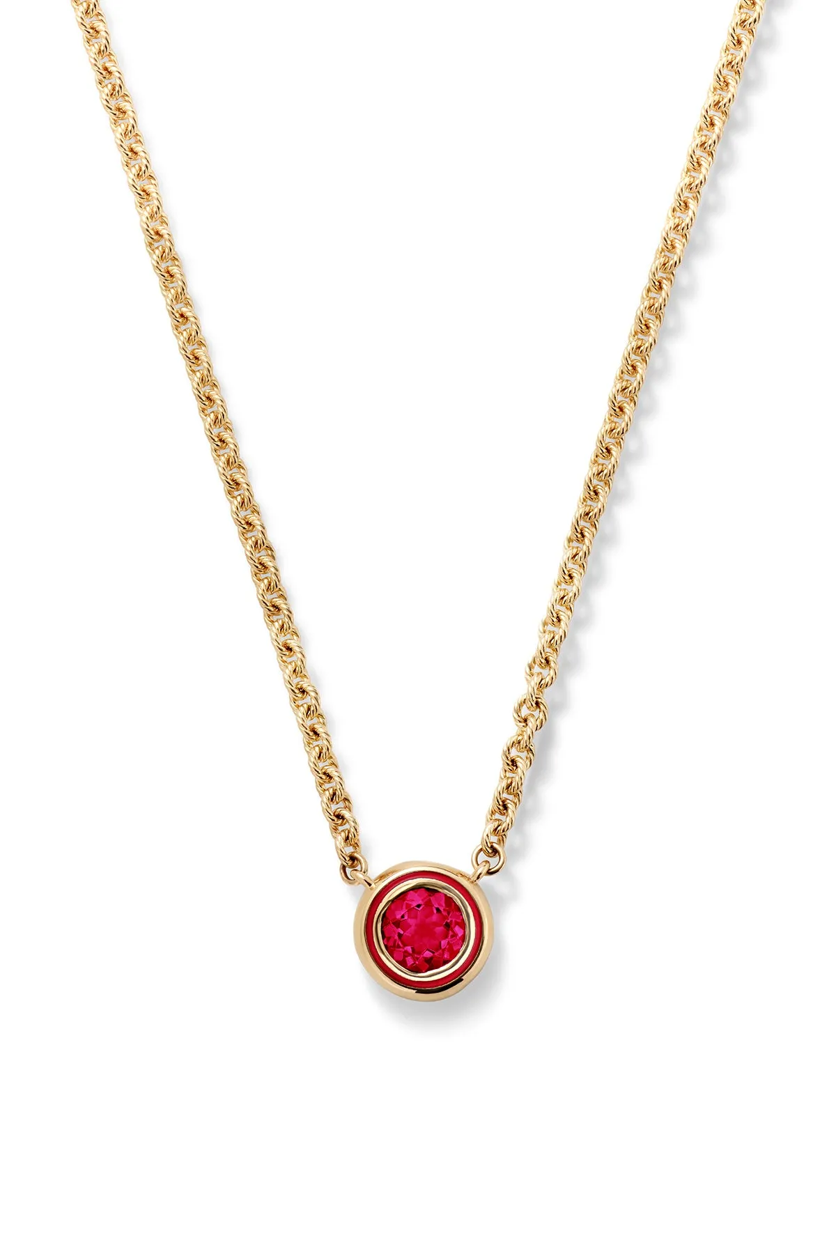 Madison Necklace with Round Bezel Stone