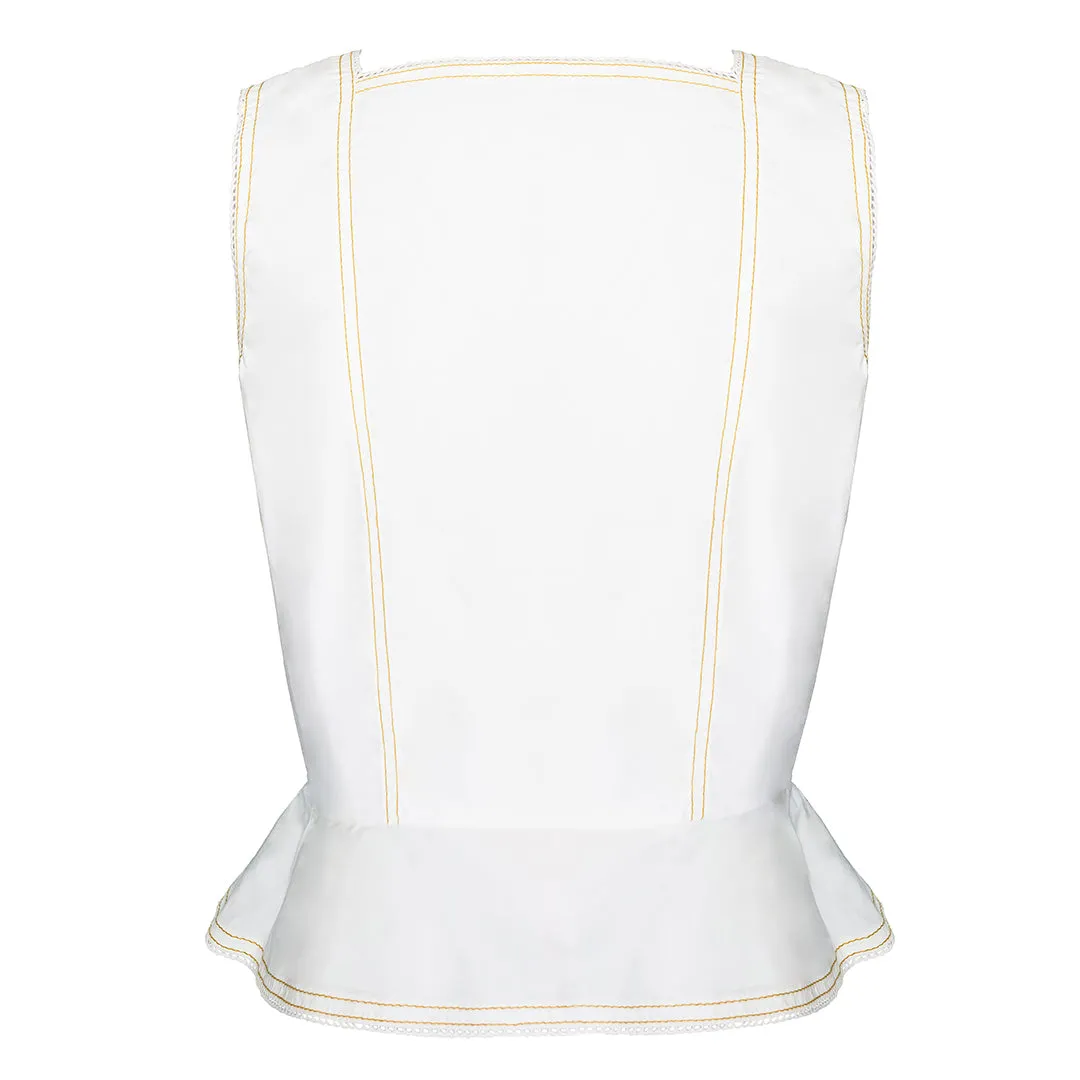 MASON'S DAUGHTER Emma Top, White Poplin