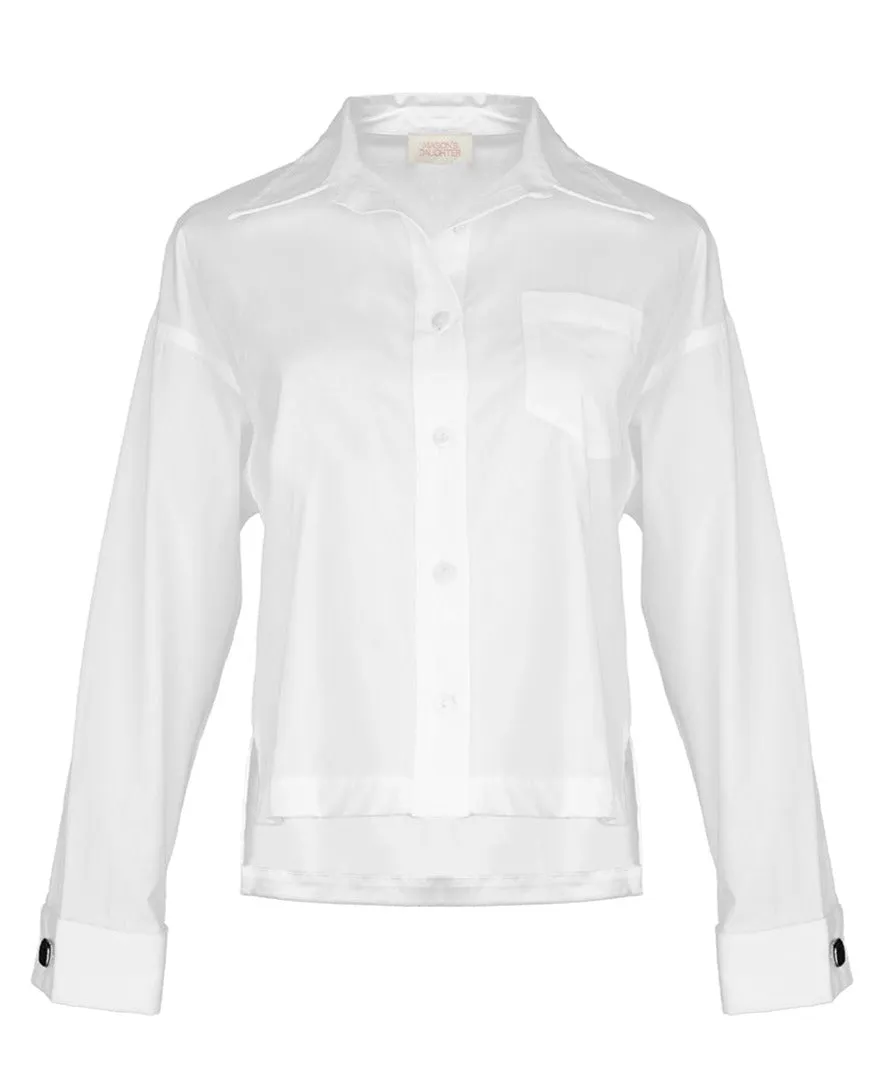 MASON'S DAUGHTER the Boyfriend Shirt, White Poplin